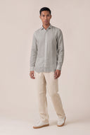 Classic Slim Fit Linen Shirt - PERLA - 36354 - 2