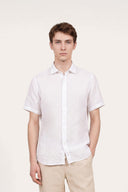 Short-Sleeved Regular Fit Linen Shirt - 1
