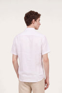 Short-Sleeved Regular Fit Linen Shirt - SUGAR SOFT - 35146 - 3