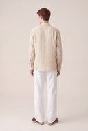 Short-Sleeved Longline Linen Shirt - SAFARI SOF - 35871 - 4