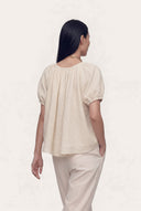 Linen Cotton Cropped Top - BURRO - 36224 - 3