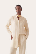 Linen Gauze Crinkle Long Shirt