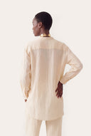 Linen Gauze Crinkle Long Shirt