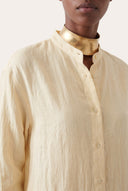Linen Gauze Crinkle Long Shirt