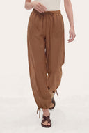 Linen Cotton Drawstring Ankle-Tie Pants