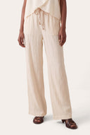 Linen Gauze Crinkle Pants - 1