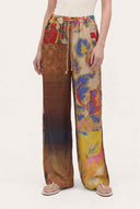 Artistic Patchwork Print Pants