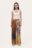 Artistic Patchwork Print Pants