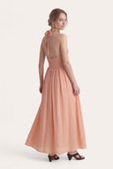 Crochet Detail Linen Sleaveless Dress - ROSA - 36233 - 3