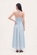 Crochet Detail Linen Sleaveless Dress