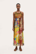 Artistic Patchwork Print Sleeveless Dress