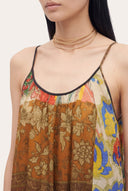 Artistic Patchwork Print Halter Maxi Dress