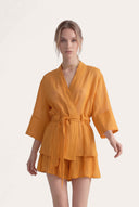 Linen Gauze Crinkle Kimono Jacket