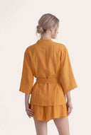 Linen Gauze Crinkle Kimono Jacket