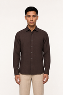 Garment-Dyed Linen Shirt - MORO - 37125 - 1