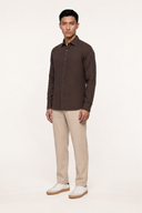 Garment-Dyed Linen Shirt - MORO - 37125 - 3