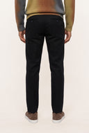 Garment-Dyed Cotton Gabardine Slim Trousers - BLACK - 37515 - 2