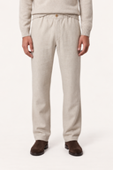 Cotton Flannel Drawstring Trousers - PEARL - 37131 - 1