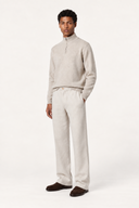 Cotton Flannel Drawstring Trousers - PEARL - 37131 - 3