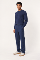 Garment-Dyed Linen Lyocell drawsting Trousers - OCEAN - 37133 - 3