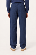 Garment-Dyed Linen Lyocell drawsting Trousers - OCEAN - 37133 - 2