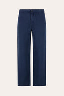Garment-Dyed Linen Lyocell drawsting Trousers - OCEAN - 37133 - 4