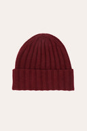 Cashmere Ribbed Beanie - BORDEAUX - 37517 - 4