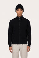 Cashmere Full-Zip Cardigan - BLACK - 37521 - 1