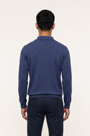 Ultrafine Merino Wool Knit Polo - DENIM - 37143 - 2