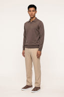 Ultrafine Merino Wool Knit Polo - TAUPE - 37144 - 3