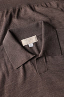 Ultrafine Merino Wool Knit Polo - TAUPE - 37144 - 5