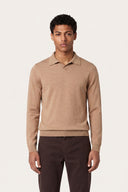 Ultrafine Merino Wool Knit Polo - SAND - 37145 - 1