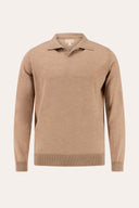 Ultrafine Merino Wool Knit Polo - SAND - 37145 - 4