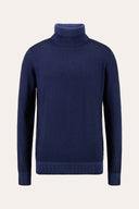 Ultrafine Wool Garment-Dyed High-Neck Sweater - BLUE NAVY  - 37146 - 4