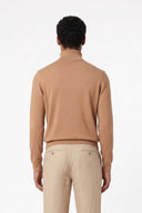 Ultrafine Wool Garment-Dyed High-Neck Sweater - ALMOND FAD - 37147 - 2