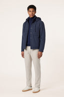 Reversible Cotton Flannel Hooded Jacket - BLUE NAVY - 37151 - 4