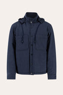 Reversible Cotton Flannel Hooded Jacket - BLUE NAVY - 37151 - 5