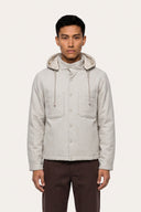 Reversible Cotton Flannel Hooded Jacket - PEARL - 37152 - 1