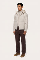 Reversible Cotton Flannel Hooded Jacket - PEARL - 37152 - 3