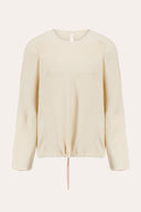 Fluid Viscose Drawstring Top - ECRU - 37522 - 4
