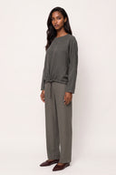 Fluid Viscose Drawstring Top - STEEL - 37726 - 3