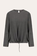 Fluid Viscose Drawstring Top - STEEL - 37726 - 4