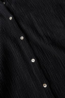 Relaxed plissè wool viscose shirt - NIGHT BLUE - 37525 - 5