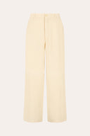 Linen Lyocell Wide-Leg Pleated Trousers - ECRU - 37527 - 4