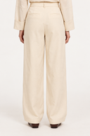 Linen Lyocell Wide-Leg Pleated Trousers - ECRU - 37527 - 2