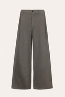 Linen Lyocell Wide-Leg Pleated Trousers - STEEL - 37528 - 4