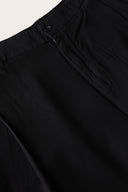 Linen Lyocell Wide-Leg Pleated Trousers - BLACK - 37529 - 5