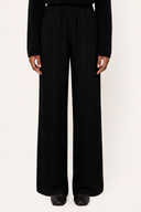 Plissé Wool-Viscose Fluid Pants - BLACK - 37155 - 1