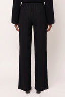 Plissé Wool-Viscose Fluid Pants - BLACK - 37155 - 2