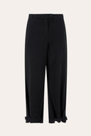 Linen Lyocell Ankle-Tab Trousers - BLACK - 37530 - 4